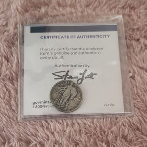 1930 Standing Liberty Silver Quarter With COA 90% silver
